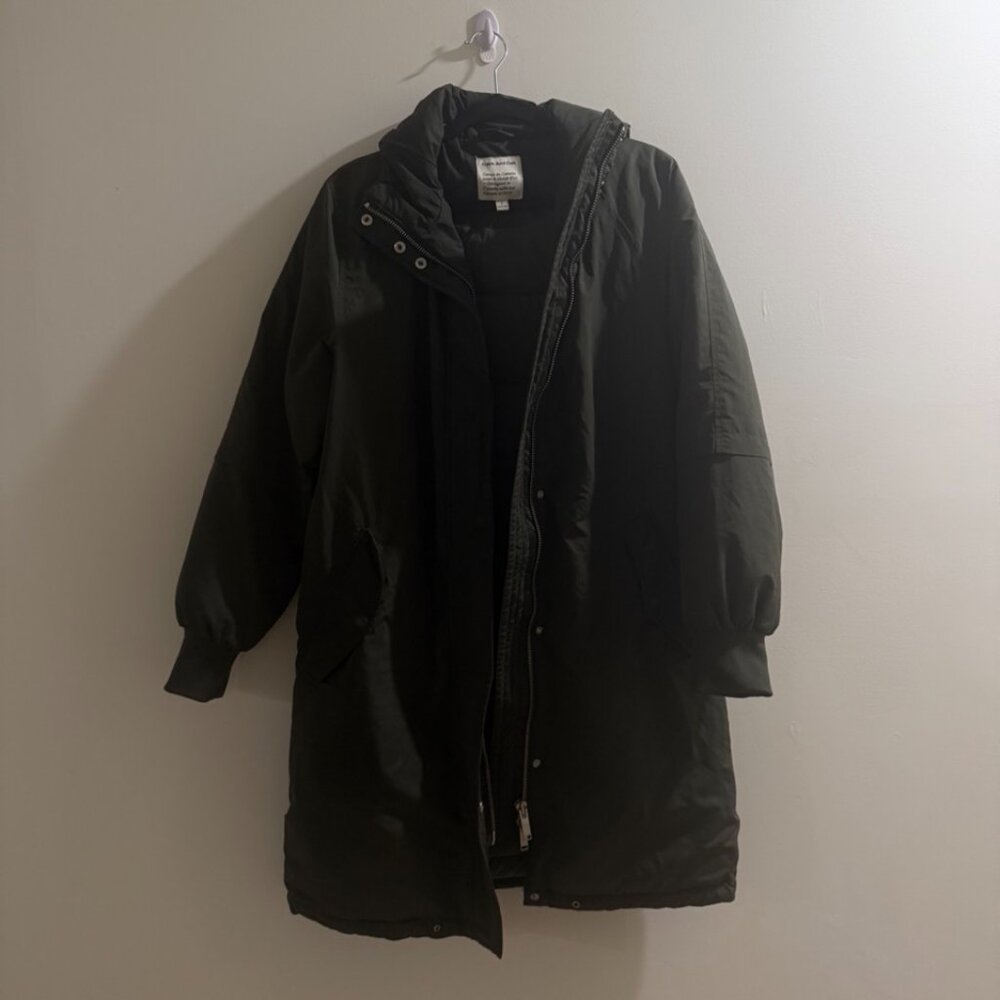 Frank & Oak Green Puffer Coat
